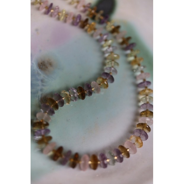 5 Octobre sidabro kaklo papuošalas su kvarcu